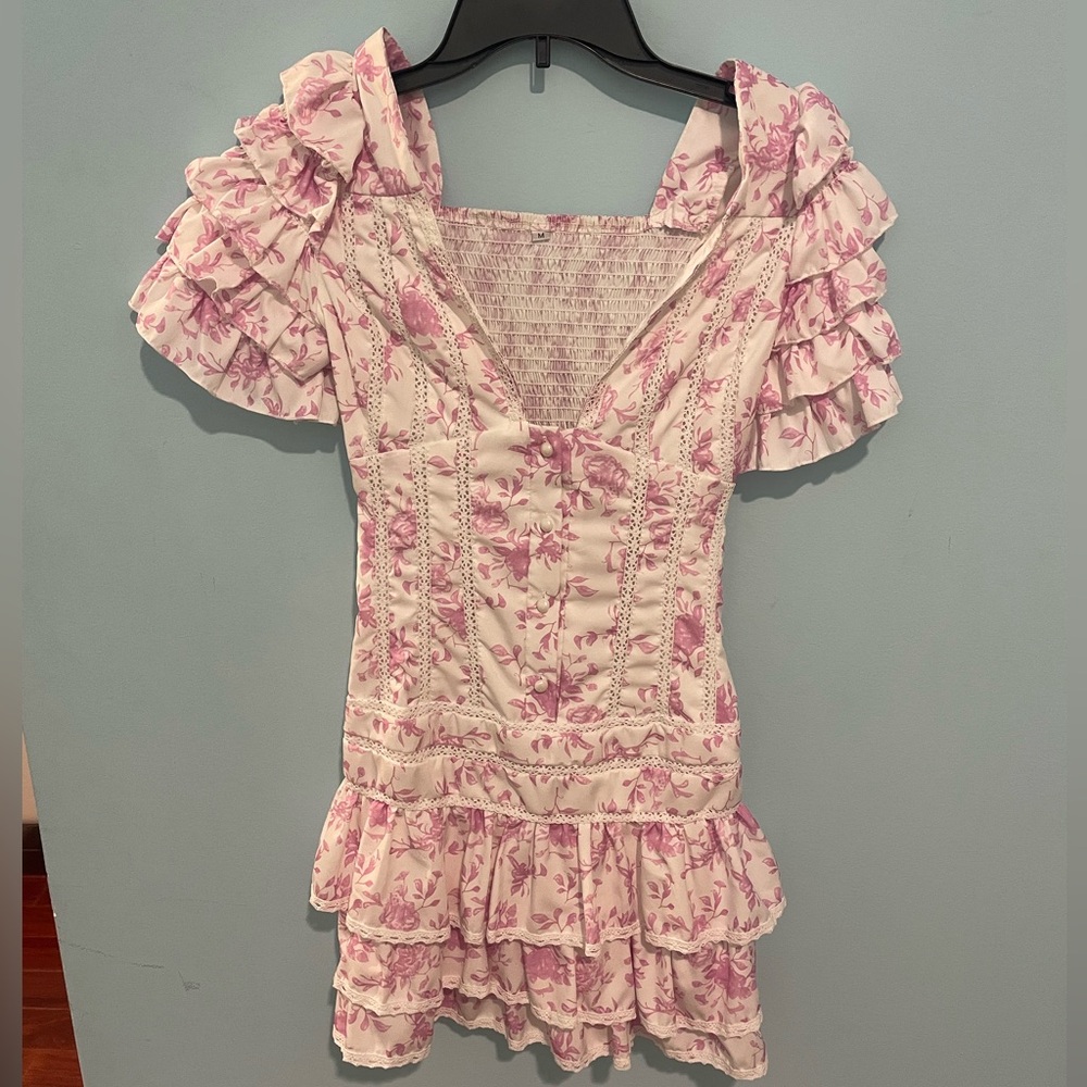 Shop Brunch Club Floral Ruffle Dress Mini